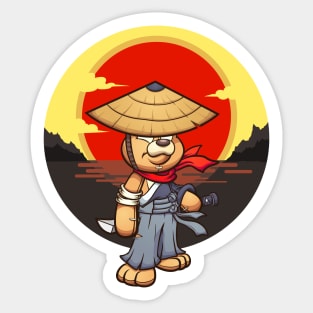 Samurai Teddy Bear Sticker